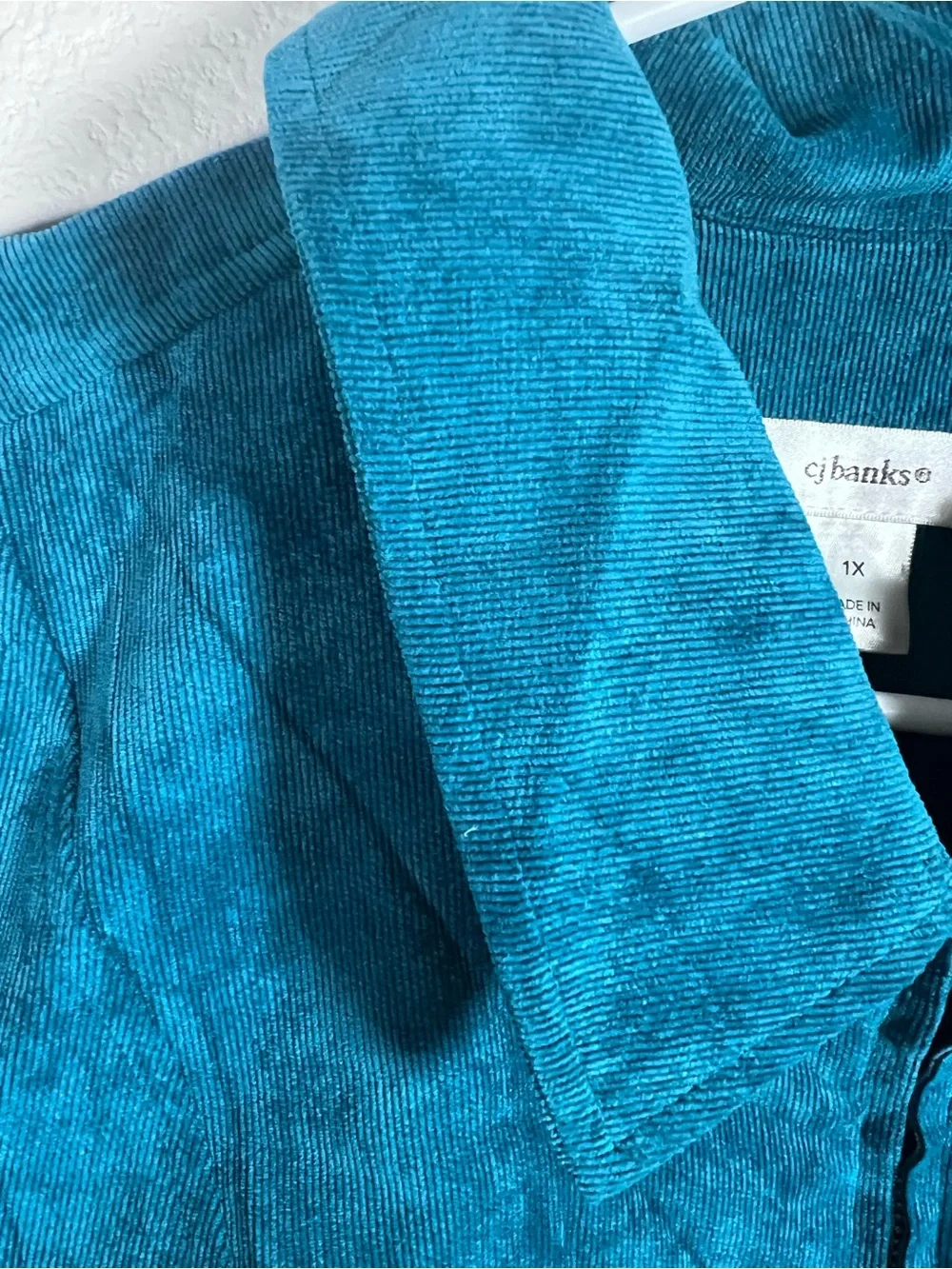 CJ Banks Blue Teal Zip-Front Women's Jacket Size 1X - Picture 4 of 6